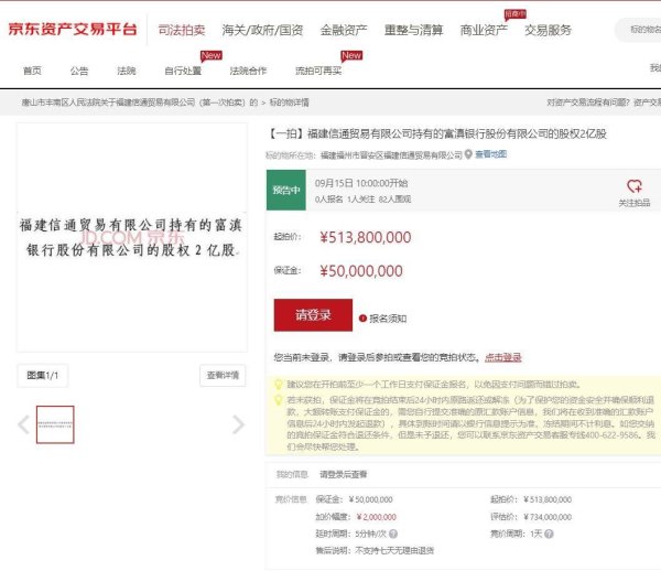 实盘配资炒股最新 起拍价5.138亿！富滇银行第五大股东出让2亿股权，前三大股东均处被执行人